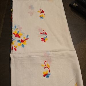 Floral Embroidered White Fabric